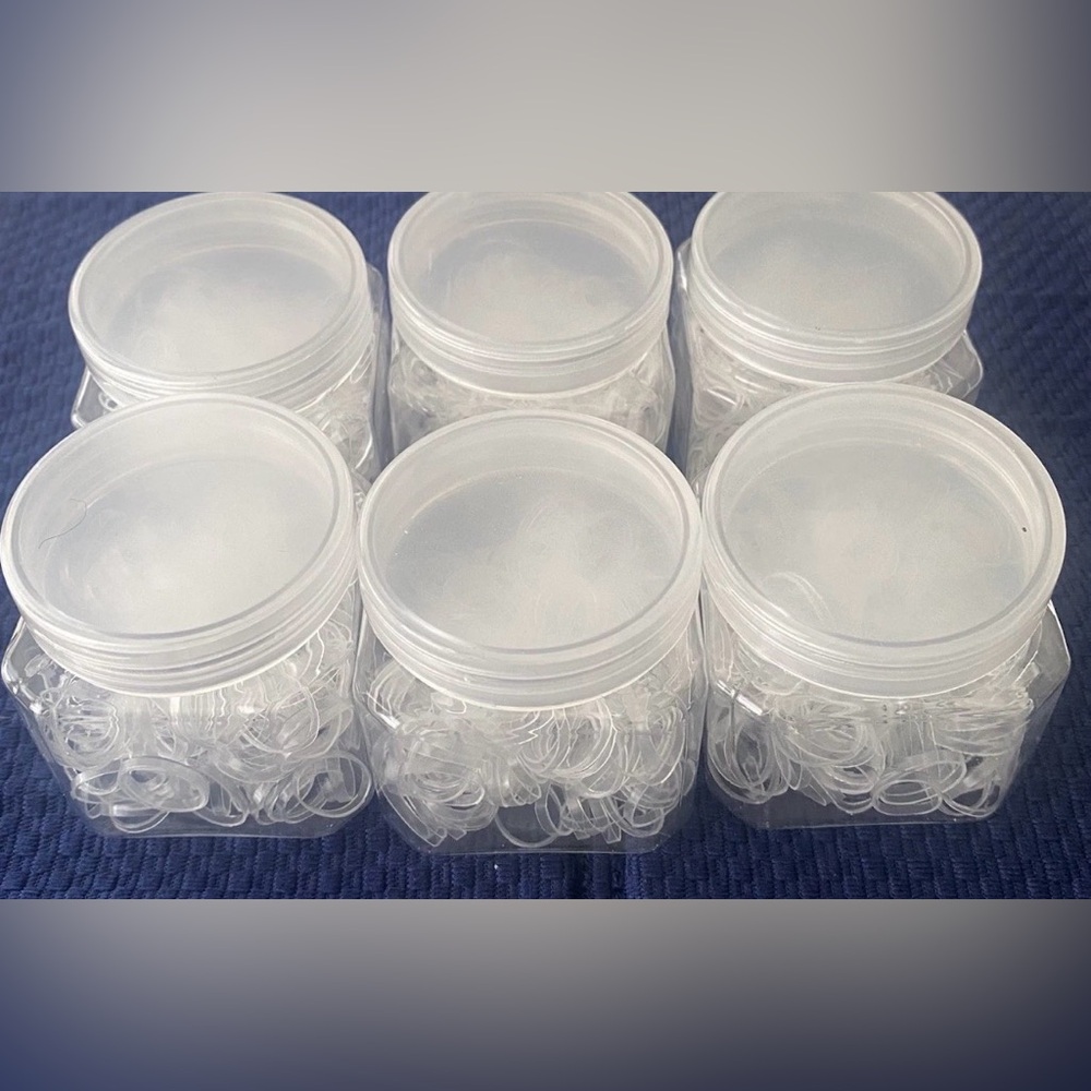 Clear Elastic Hair Bands 2,000 PCS With 6 Storage Containers For All Hair Unisex